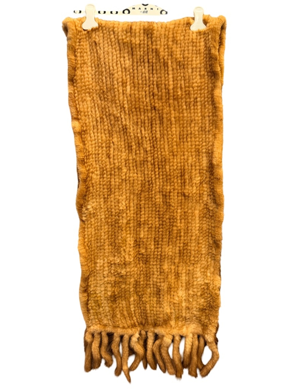 DENA VINTAGE RED FOX FUR Knit Fringe Wrap- Scarf brand new with 1 hook closure